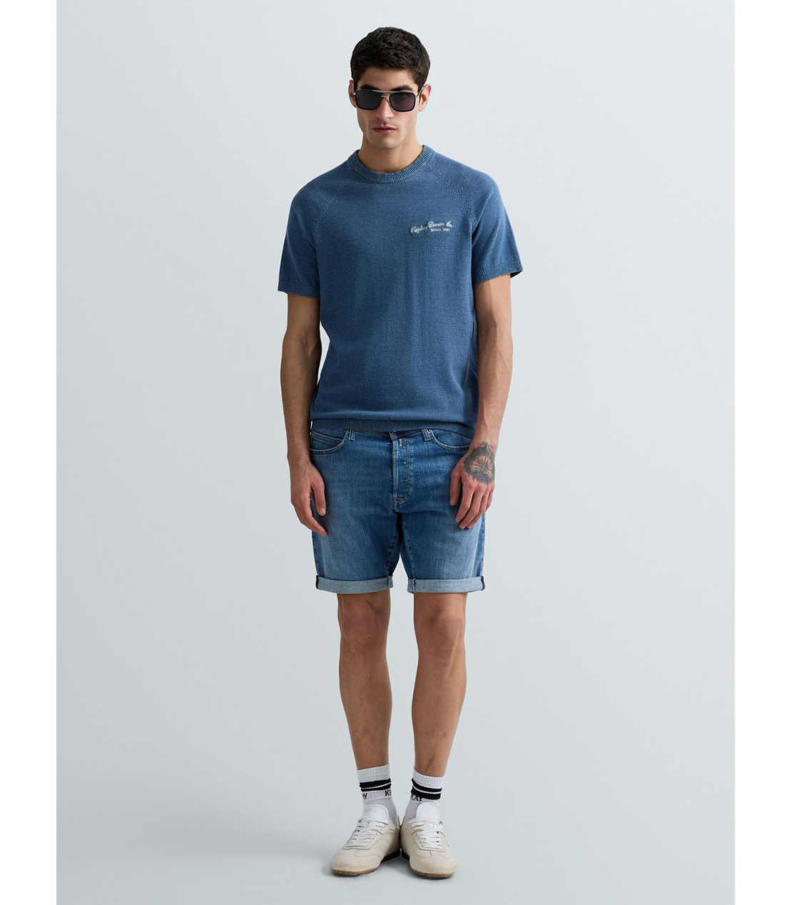 ブルーデニムハーフスリーブセーター 詳細画像 ブルーホワイト 2